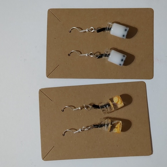 Boba  Fruit Tea Drop Earrings 2 lot - Picture 6 of 6